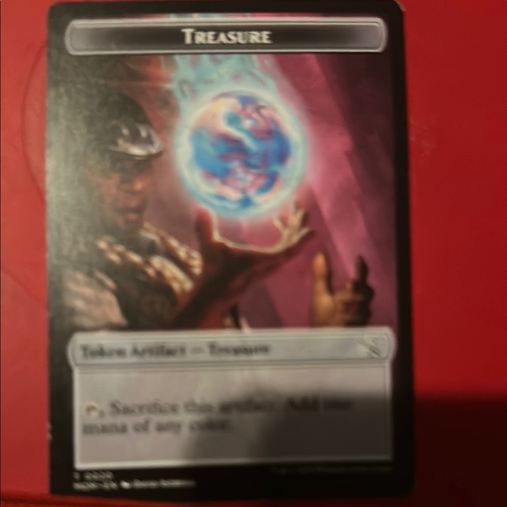 Magic: The Gathering Treasure Token Card - Red and Purple
